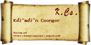 Kámán Csongor névjegykártya