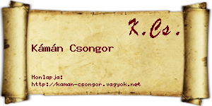 Kámán Csongor névjegykártya